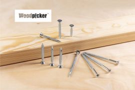 Wkręty Woodpicker™ z łbem stożkowym do konstrukcji drewnianych, gwint niepełny