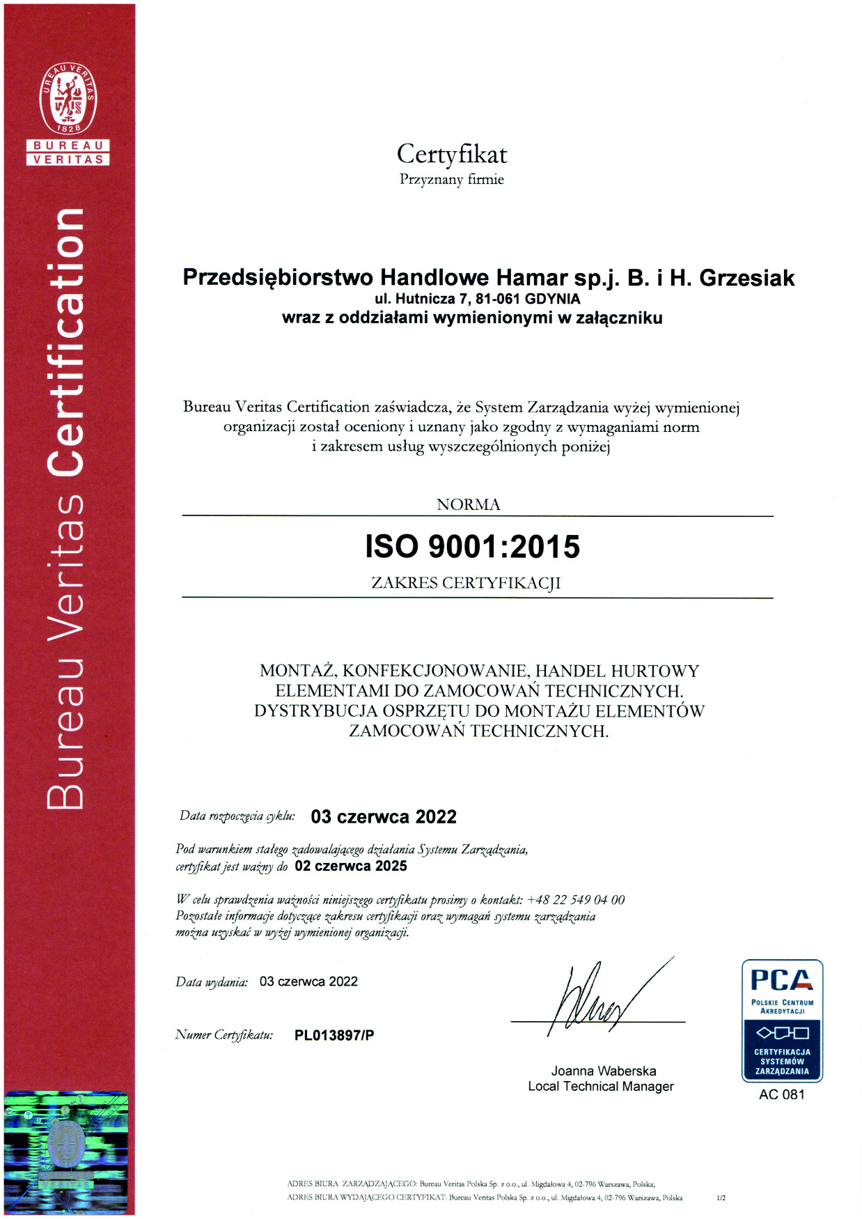 ISO 9001 2015 PL013897